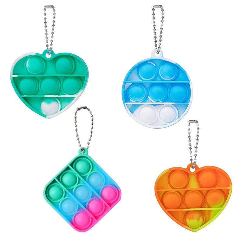 FL349 Private Label Party Favors Multiple Pack Mini Pop Fidget Toy Keychains Holiday Goodie Bag Stuffers Silicone Sensory Fid