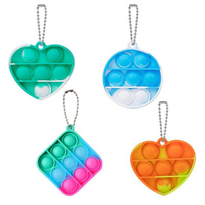 FL349 Private Label Party Favors Multiple Pack Mini Pop Fidget Toy Keychains Holiday Goodie Bag Stuffers Silicone Sensory Fid