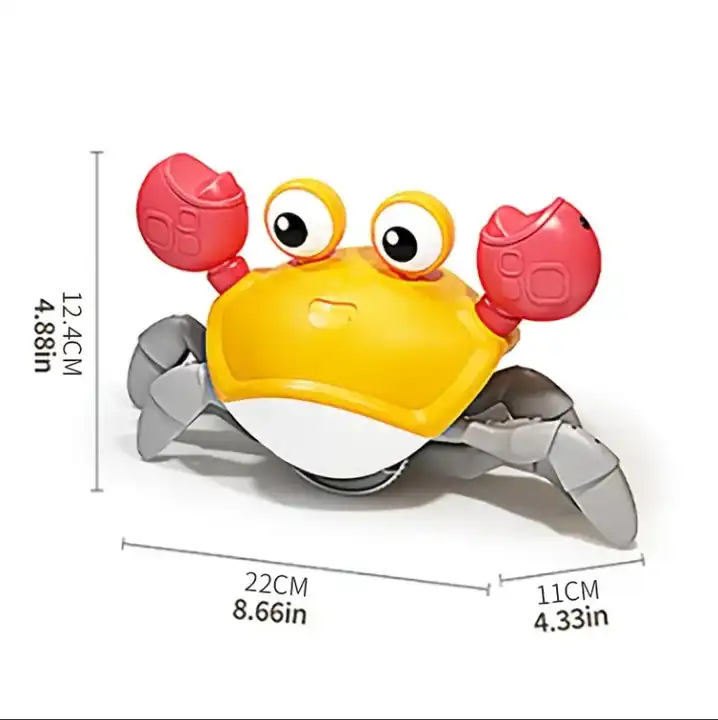 ET New Arrivals Crawling Crab Baby Toy With Music And Led Light Up Crawling Crab Toy Electric Runaway Crawling Crab Baby Toy