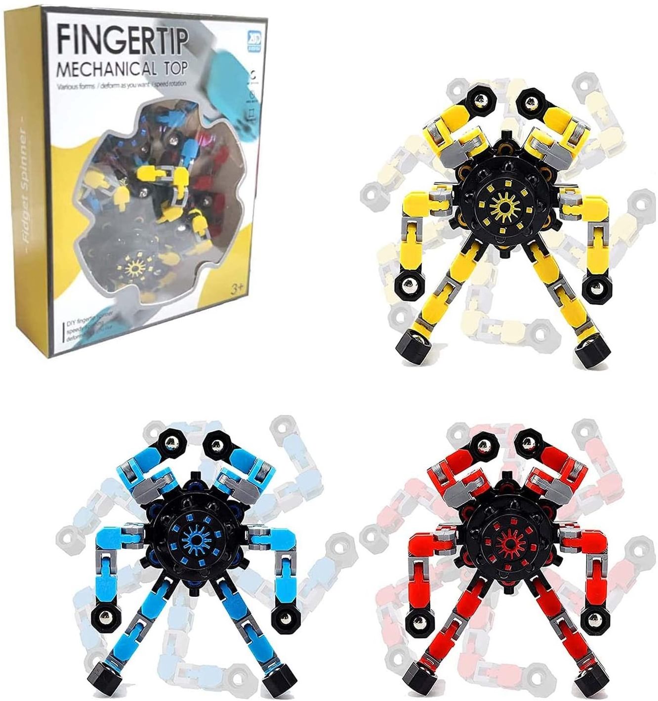 Transformable Chain Robot Toy DIY Deformation Robot Deformed Mechanical Spiral Twister Decompression Fingertip Toy