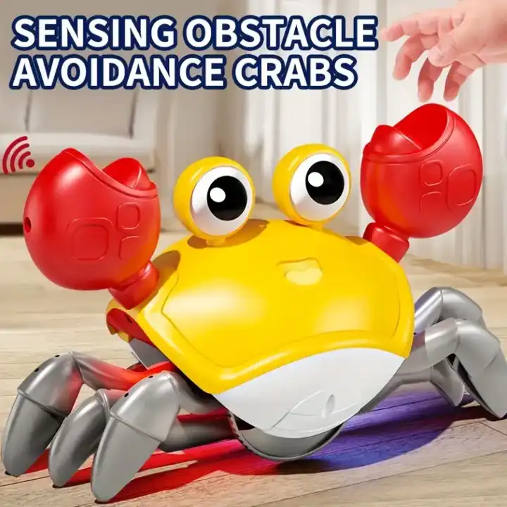 ET New Arrivals Crawling Crab Baby Toy With Music And Led Light Up Crawling Crab Toy Electric Runaway Crawling Crab Baby Toy