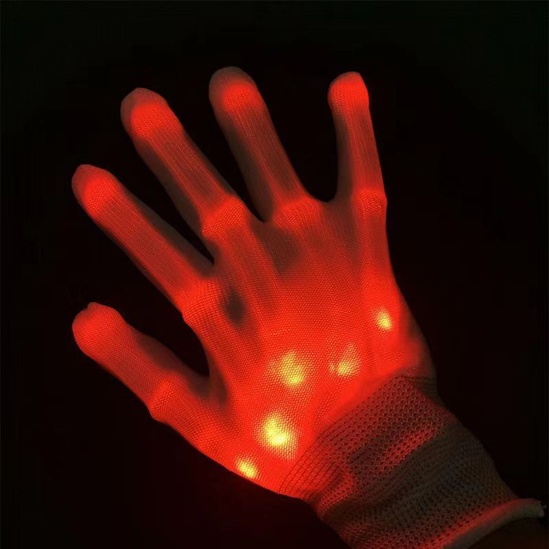 Halloween Christmas Party LED Gloves Light for Kids Teen and Adults Gifts LED Light up Toys Flashlight Glove Led Light Gloves