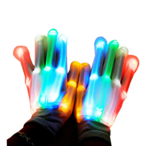 Halloween Christmas Party LED Gloves Light for Kids Teen and Adults Gifts LED Light up Toys Flashlight Glove Led Light Gloves