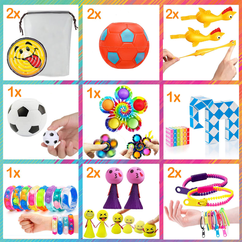 AF Top Sellers 70 Pack Sensory Fidget Toys Set 70 Pack Anti Stress Autism Sensory Toys for Autistic Children Fidget Toy Pack Set