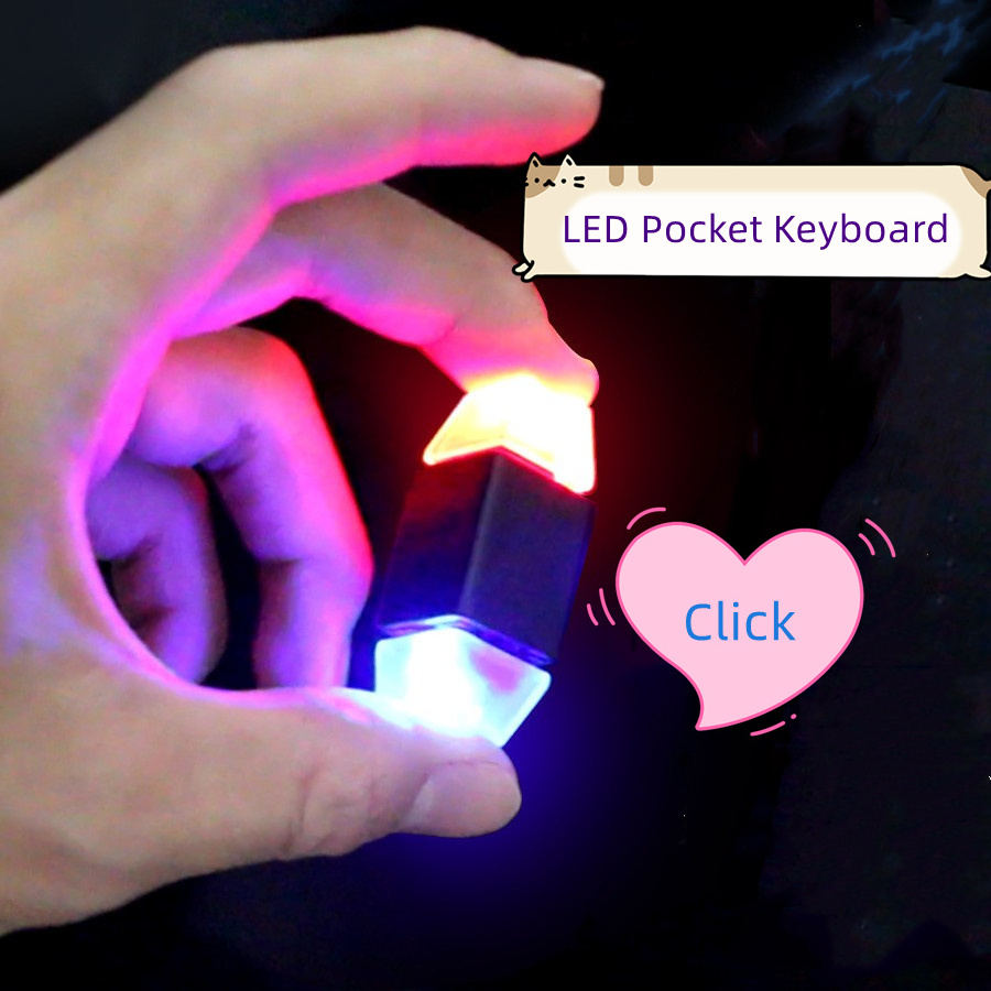 Fast Delivery 2022 Novelty Light Up Toys Pocket Keyboard Mechanical Switch Button Fidget Sensory Light Toys for Kids LED