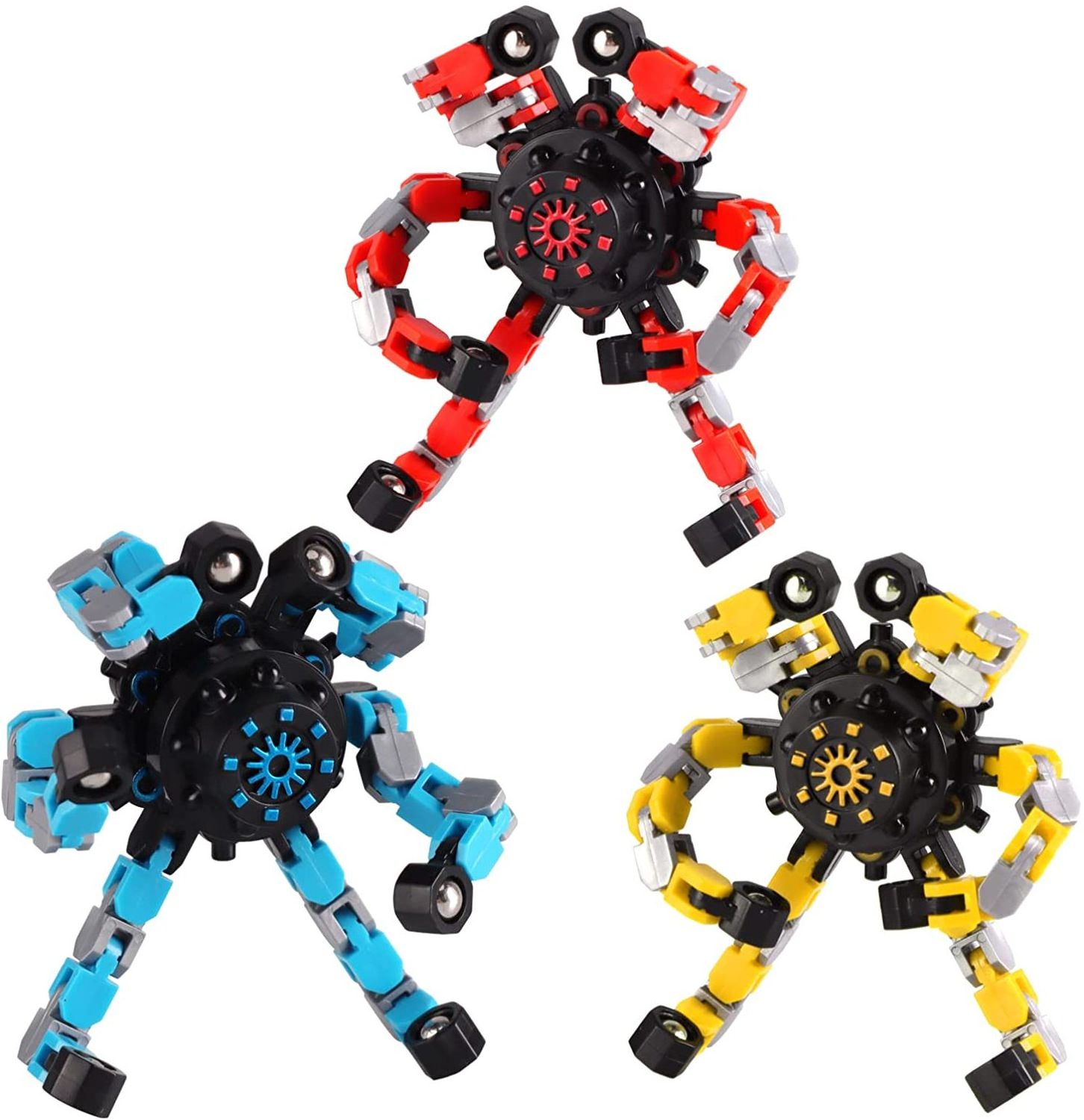 Wholesale Anti Stress Relief Deformation Gyro Chain Fidget Toys Transformable Fingertip Gyro Fidget Spinners Fingertip Gyro Toys