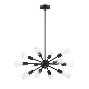 Modern Luxury Hanging Pendant Lamp Matte Black Home Kitchen Bar Ceiling Chandelier with 12 Lights