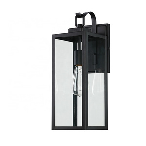 18" Outdoor Wall Light Matte Black Clear Glass Shade Outdoor Wall Lantern Exterior Wall Light garden light