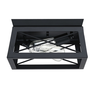 Wrought Studio Fixture Black Finish Farmhouse Ceiling Light Balcony Flush Mount Ceiling Light