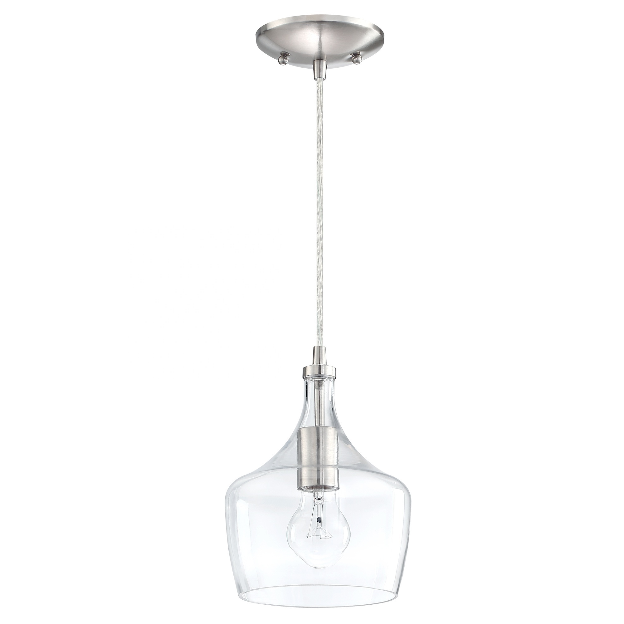 Wholesale round pendent light hanging brushed nickel modern chandelier Clear Glass mini pendant light ceiling fixture