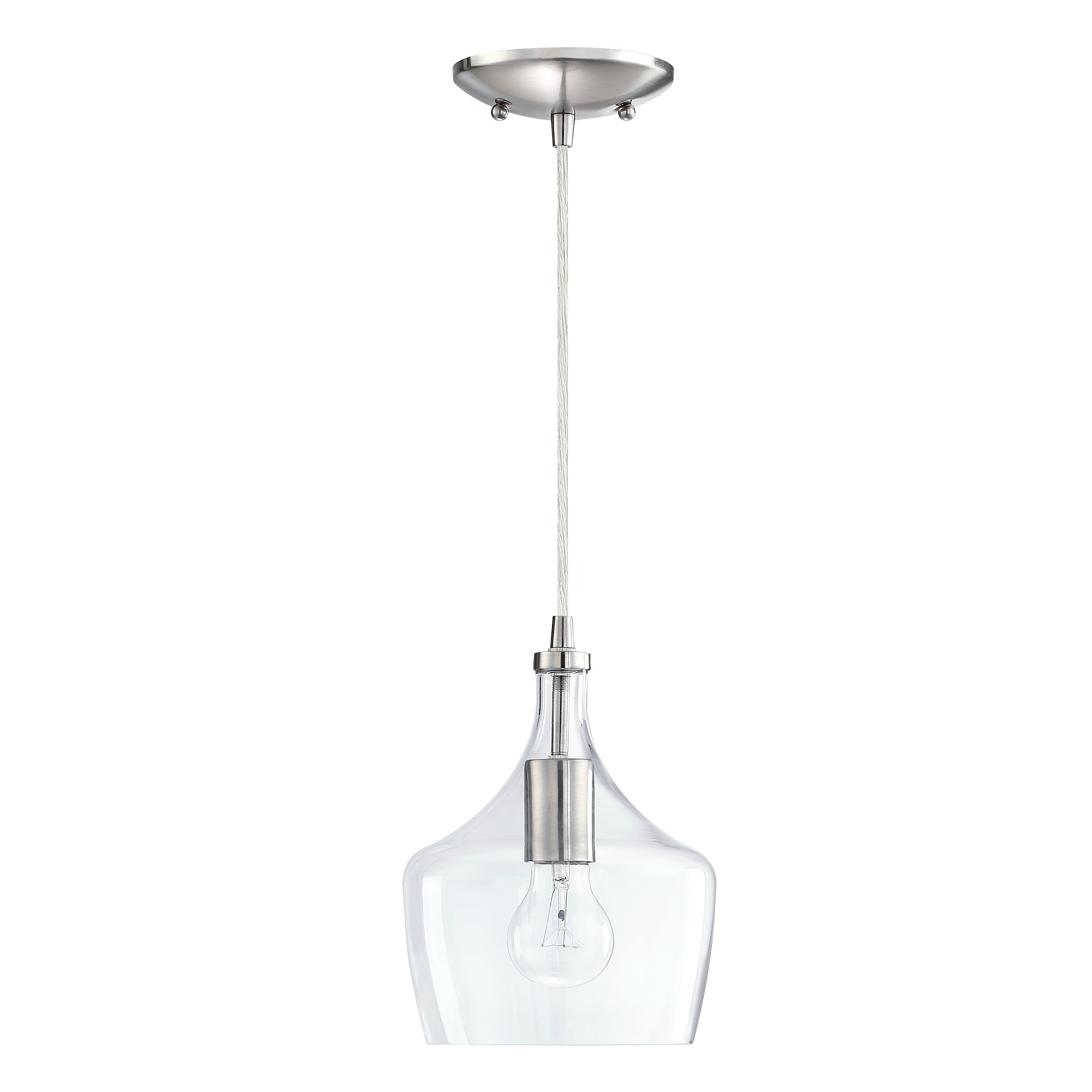 Wholesale round pendent light hanging brushed nickel modern chandelier Clear Glass mini pendant light ceiling fixture