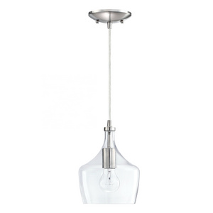 Wholesale round pendent light hanging brushed nickel modern chandelier Clear Glass mini pendant light ceiling fixture