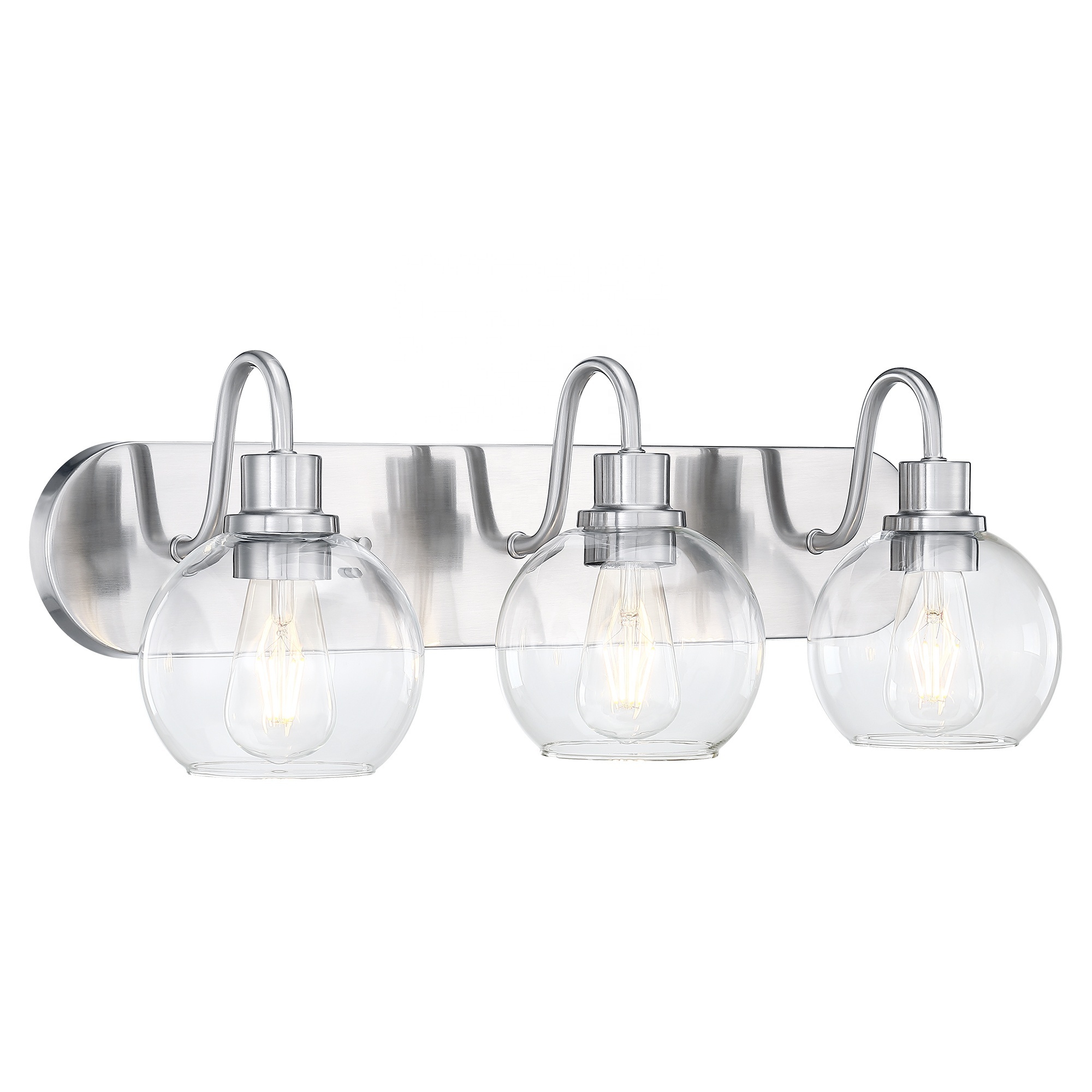 Modern bathroom Vanity lights clear glass brushed nickel wall lamps vanity light fixtures led light bathroom