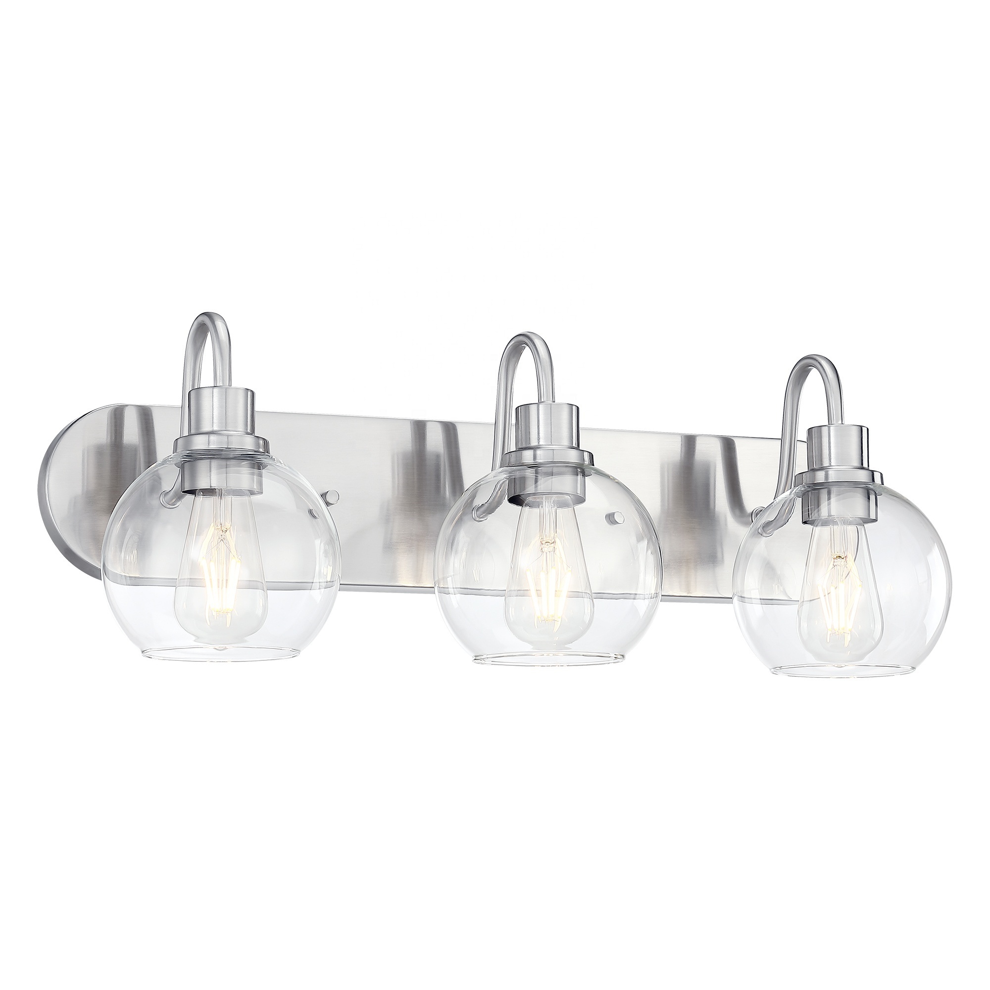 Modern bathroom Vanity lights clear glass brushed nickel wall lamps vanity light fixtures led light bathroom