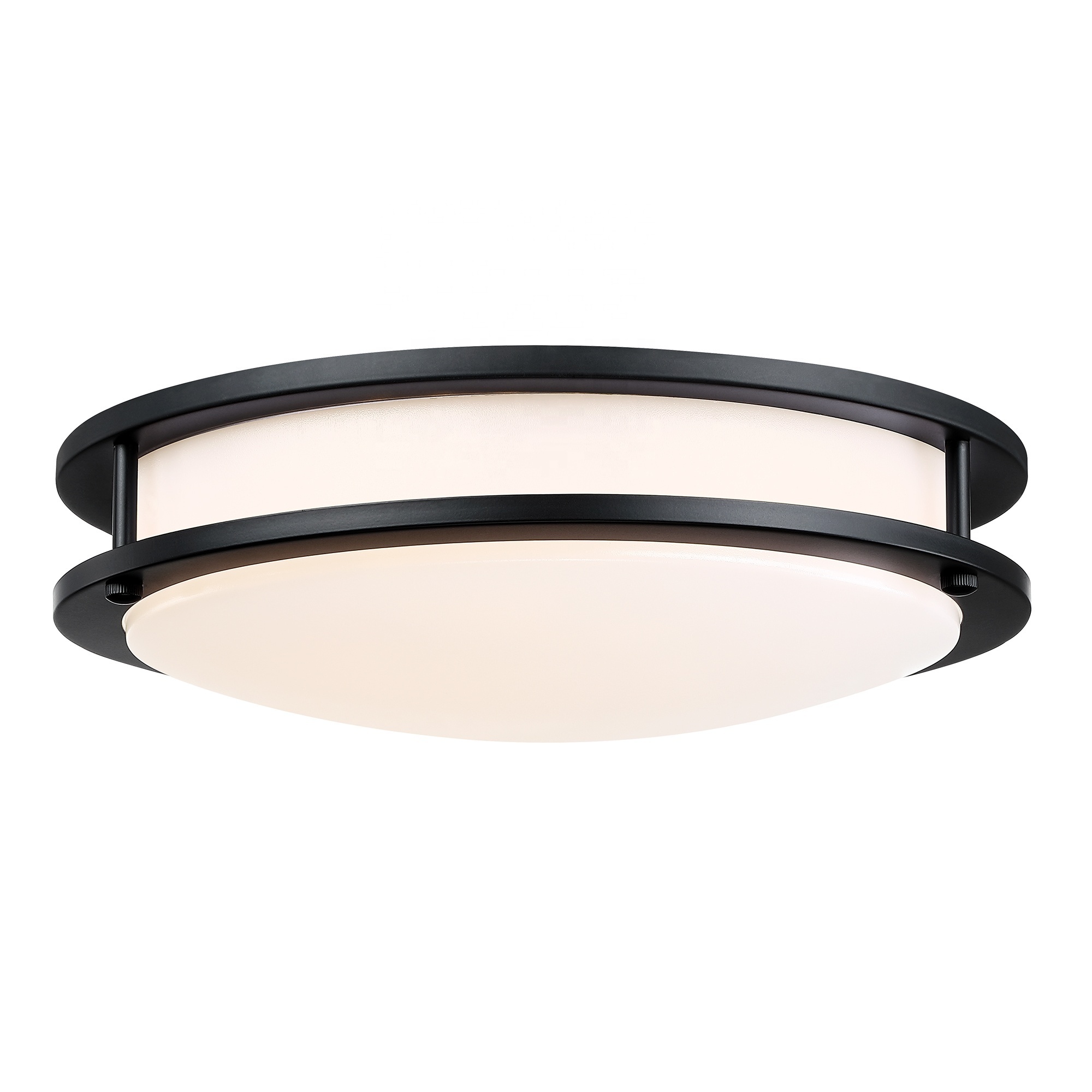 5CCT LED Flush mount semi-flush mount plastic shade bronze black finish ceiling light steel ring