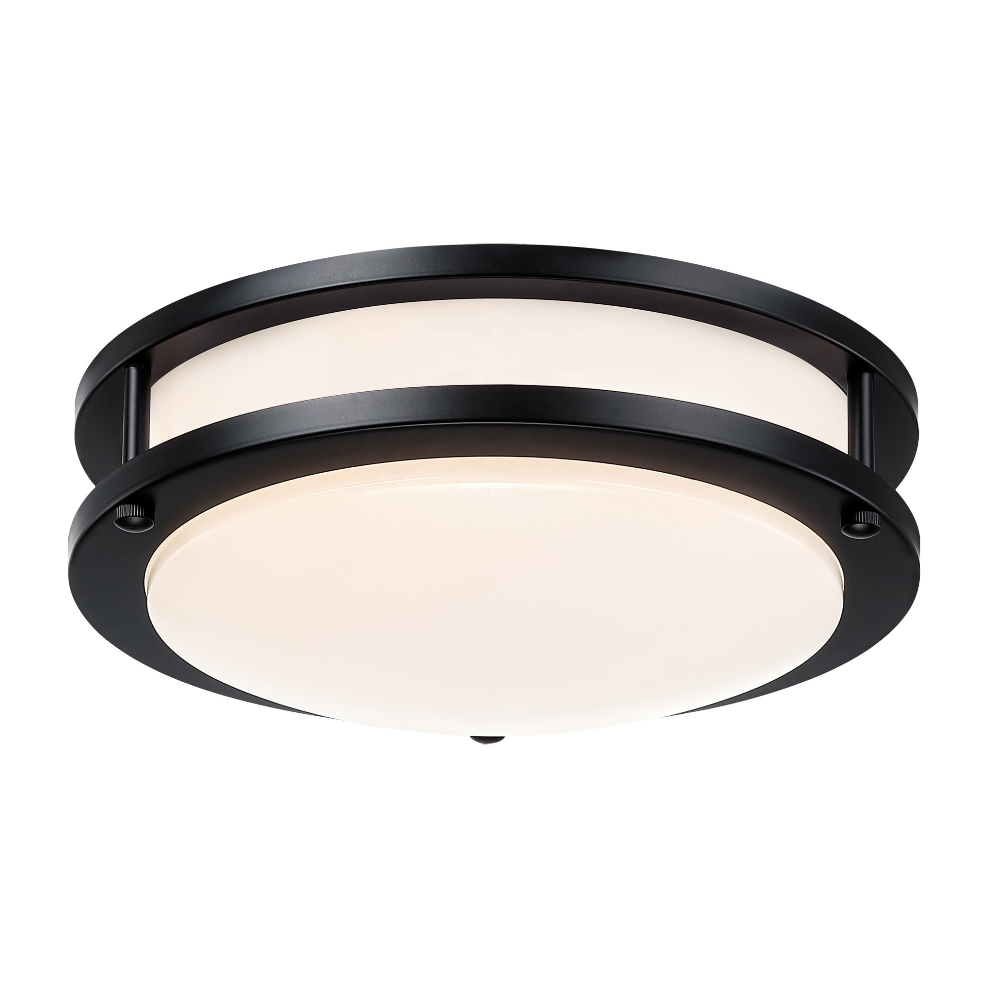 LED Flush mount semi flush mount glass plastic shade steel and bronze black finish LED ceiling light