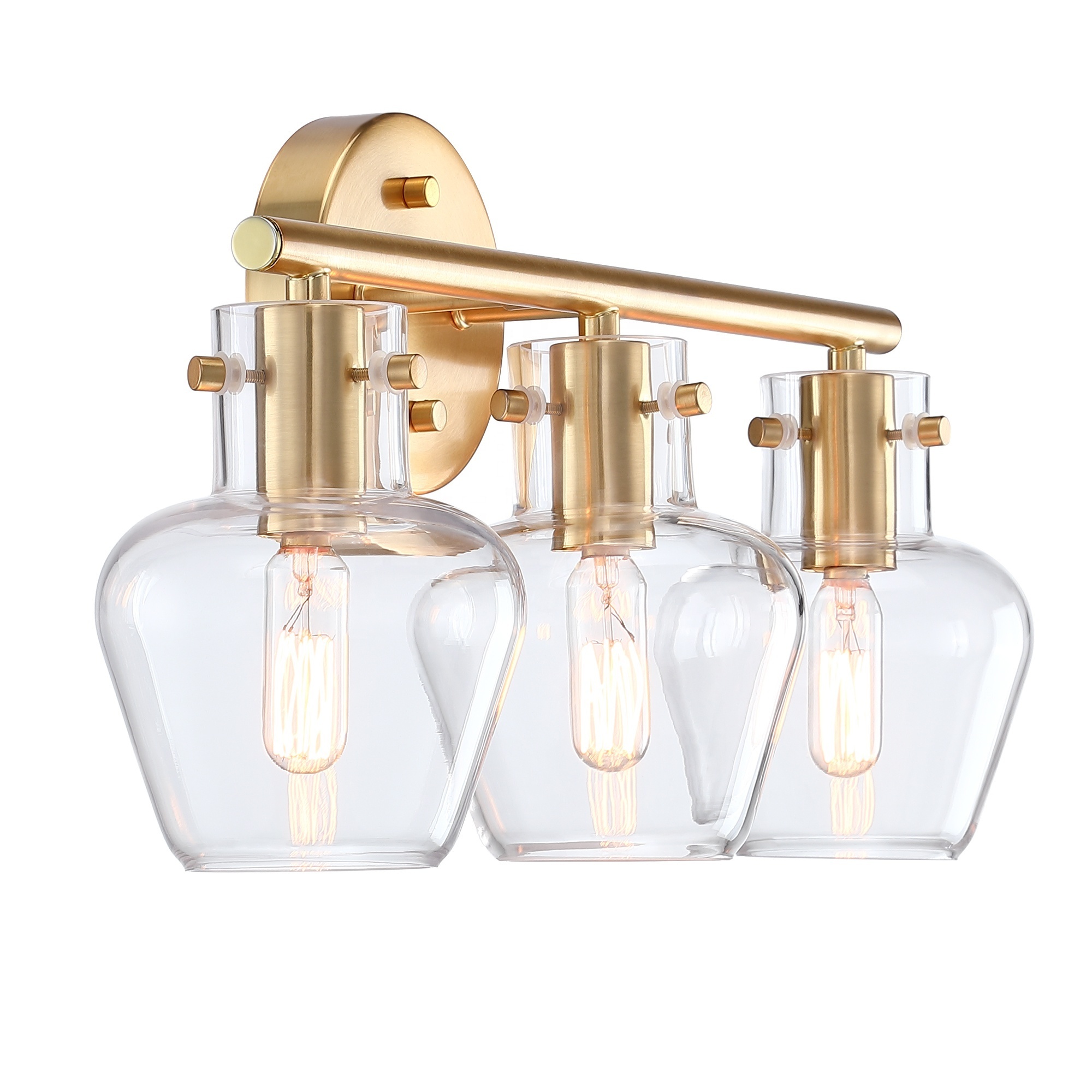 Modern LED vanity lights clear glass gold color wall lamps vanity mirror with led light bathroom light vanity bathroom