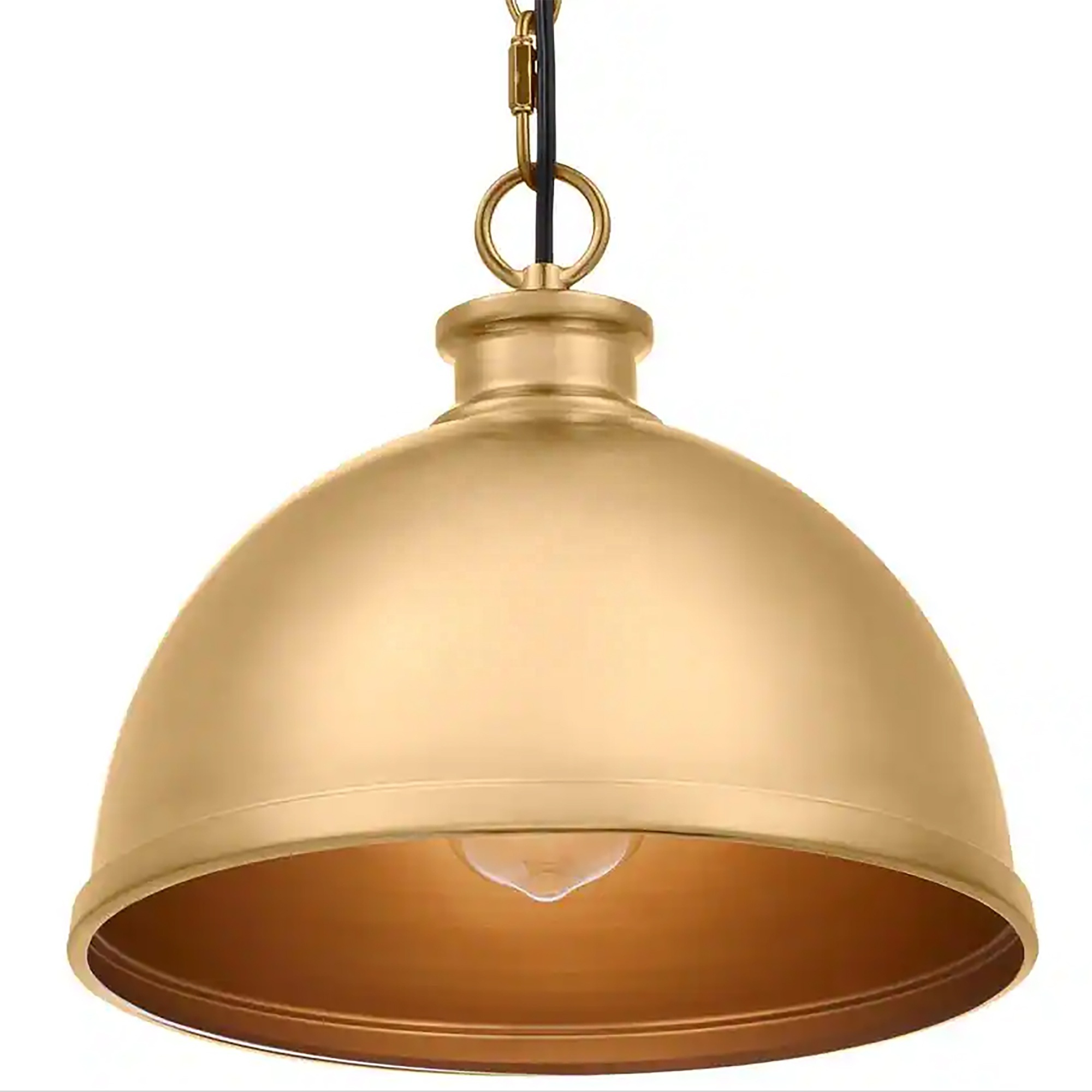 Pendant 1-Light farmhouse chandelier gold steel Round shade Modern Chandelier ceiling light Pendant Light for living room