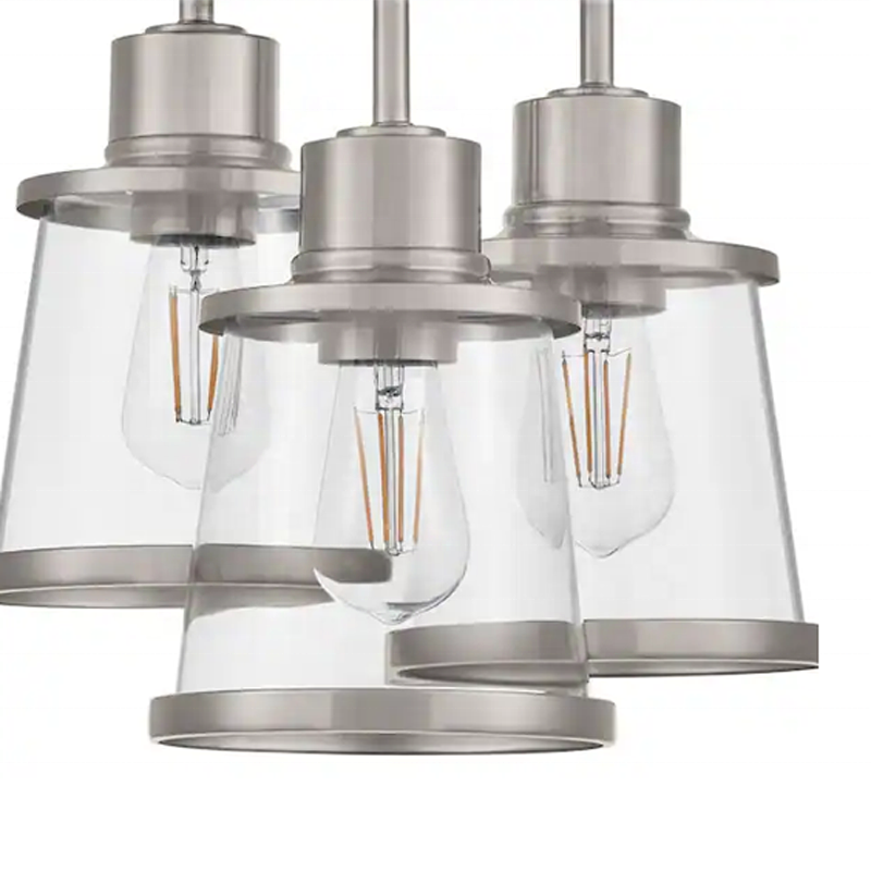 Lights for home ceiling 3-Light farmhouse ceiling light Clear Round shade Modern flush mount surface Lamp for livin