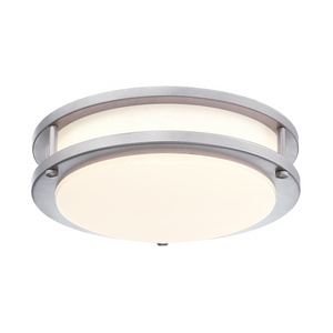 17W LED Ceiling Lights for Bedroom Kitchen Dimmable Flush Mount Light Fixtures 5CCT modern Brushed nickel finish plastic shade