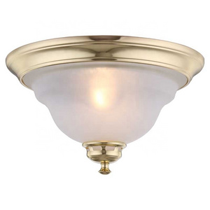 Modern 2-Light Ceiling light Polished Brass Finish Frosted Glass Shade 13 inch Hallway Living room Bedroom