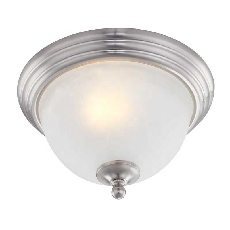 10-Inch Traditional Dome Ceiling Light Brushed nickel Frosted Glass Shade Bedroom Hallway Kitchen