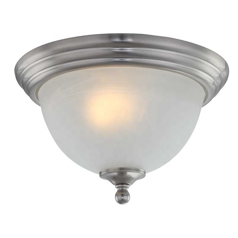 10-Inch Traditional Dome Ceiling Light Brushed nickel Frosted Glass Shade Bedroom Hallway Kitchen