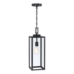 Outdoor Pendant Light Modern Exterior Hanging Lighting Waterproof Ceiling Mount Lamp Black finish Front Porch Entryway Doorway