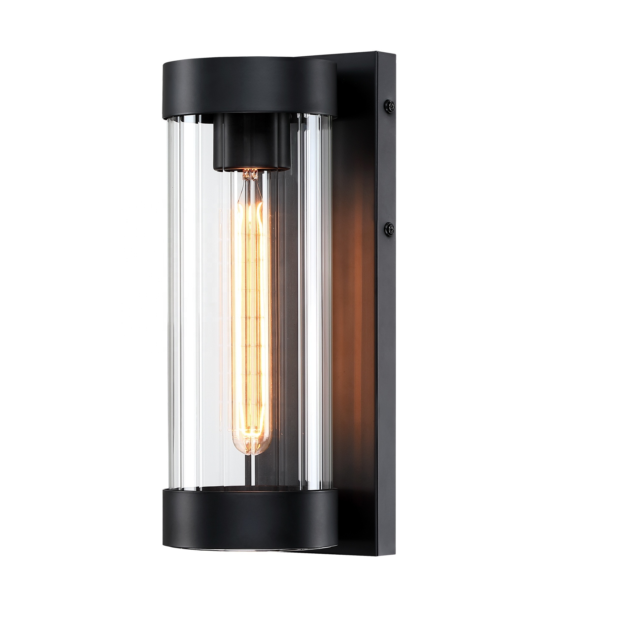 LED Outdoor wall lights clear glass shade farmhouse black finish Garden wall light exterior wall sconce outdoor