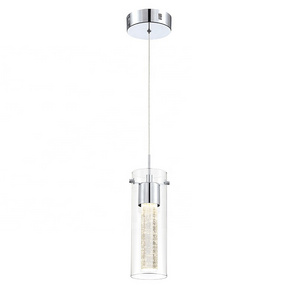 Modern Pendant Light Ceiling Light Fixture LED Hanging Light Chrome finish with Crystal clear Glass Kitchen living room