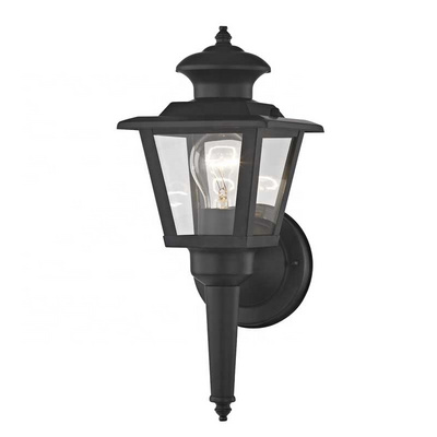 Outdoor wall light with Removable Tail 1-light Garden waterproof black Finish Clear glass shade Yard Front Door Porch