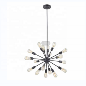 18-lights Sputnik Chandeliers Modern black finish pendant light Fixture Industrial Ceiling Hanging Dining Room K