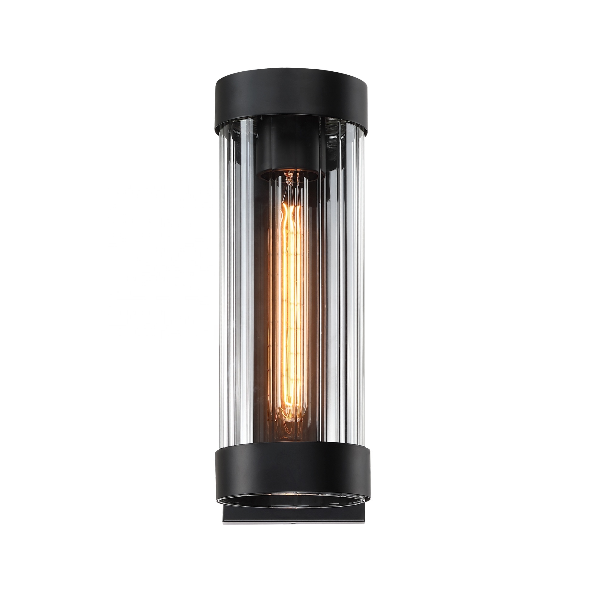 LED Outdoor wall lantern clear glass shade farmhouse black finish Garden wall light exterior wall sconce outdoor