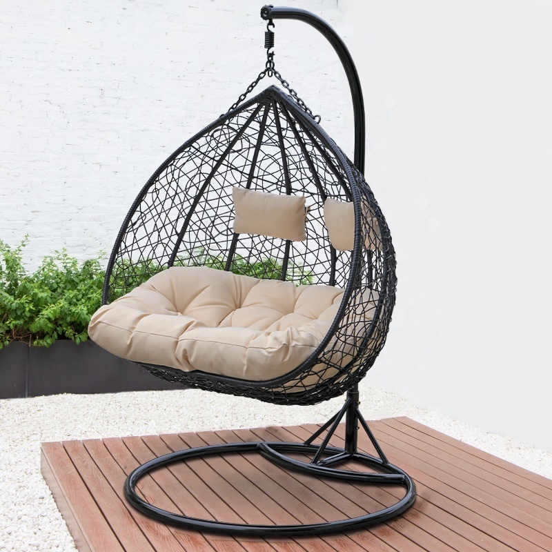 BHG-213 wholesale home and garden swing chair rattan double swing outdoor furniture hanging chair