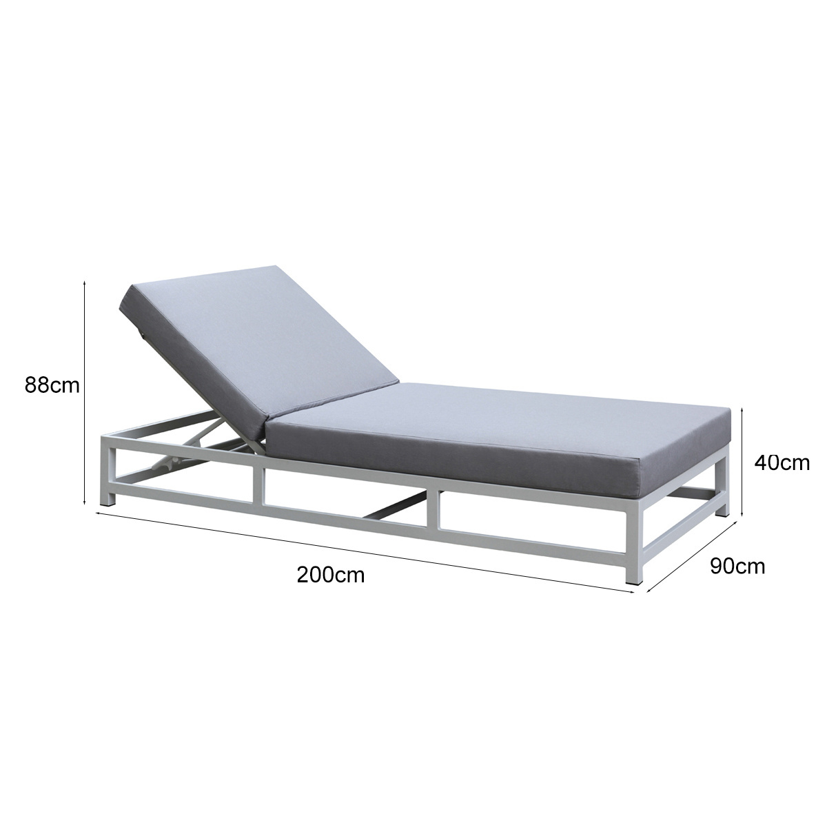 KT Aluminum outdoor Daybed outdoor sun lounge bed outdoor single  bed