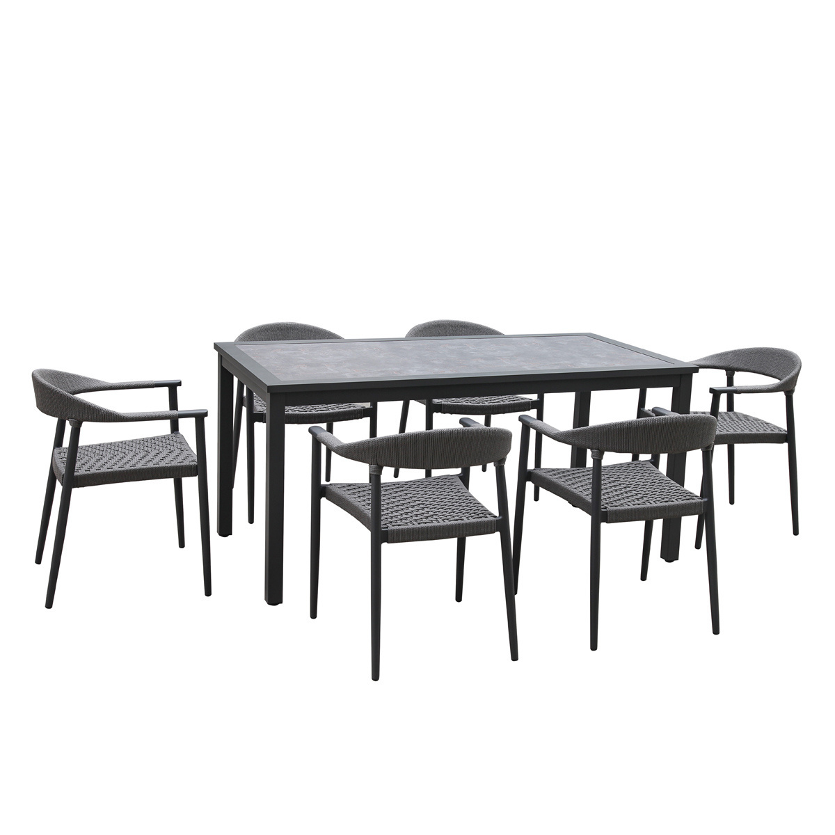 Dining Sets Chair Outdoor Furniture Table Aluminum with  rope chairs for  deck terrace hotel furniture