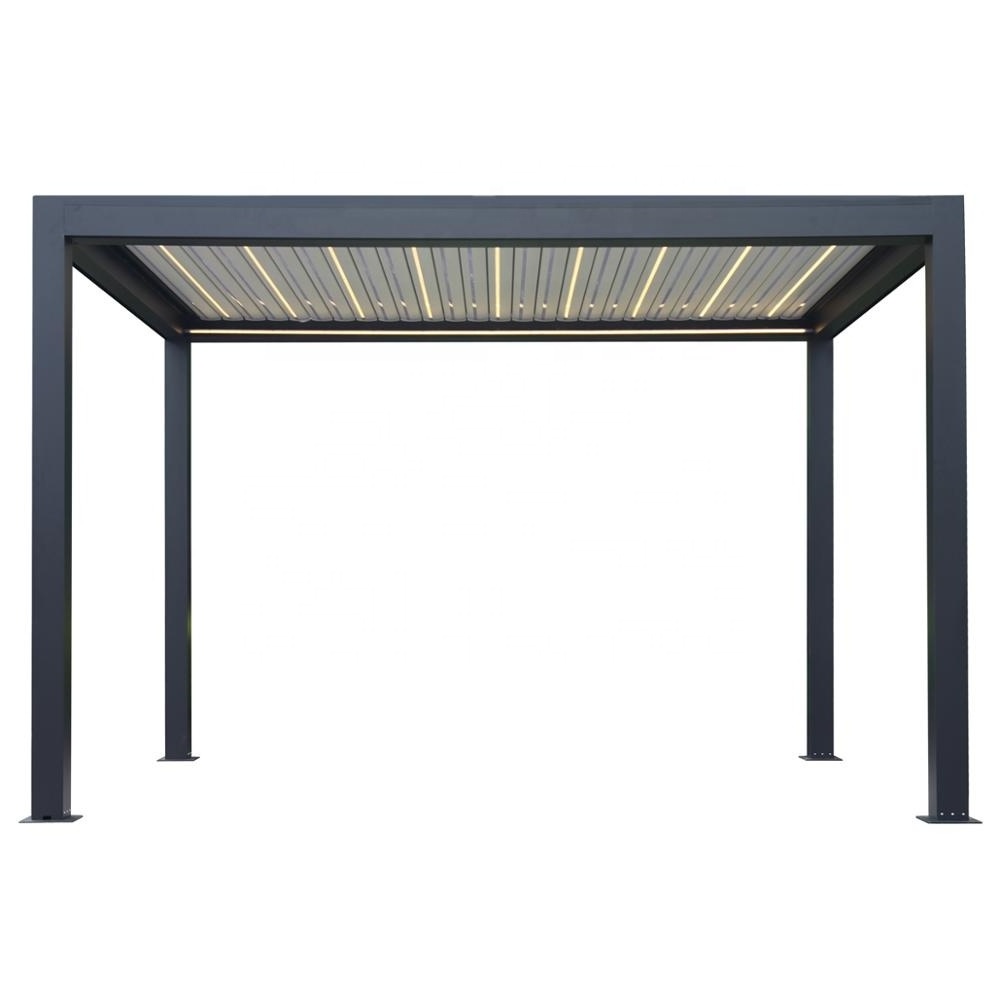 Modern Luxury Aluminum Waterproof Outdoor Pergola with Bright  Light garden pergola