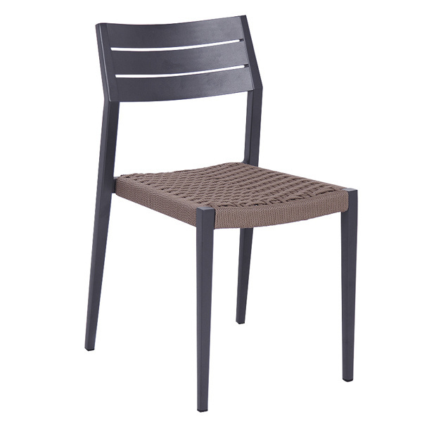 Commercial Modern Design Aluminum with Olifen Woven Fabric Outdoor Dining Chair for Garden Grade