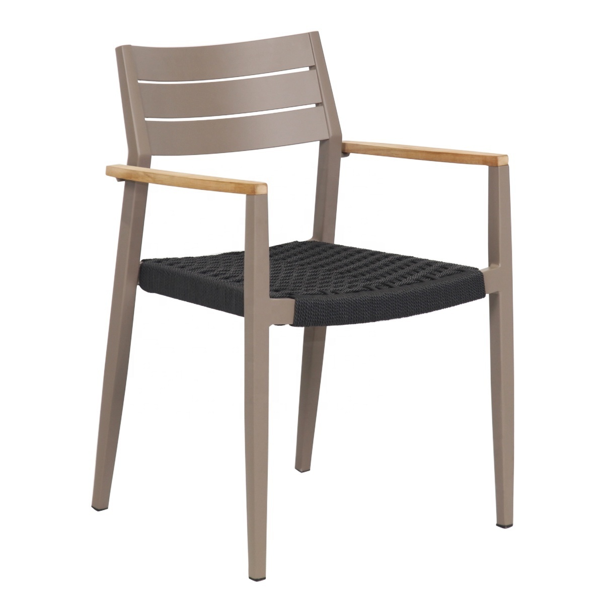 Garden Chairs  Modern luxury hotel villa home garden aluminum dining chair with ROPE for Outdoor Furniture