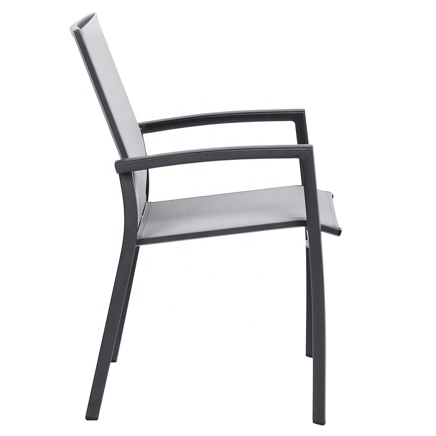 Commercial Aluminum Stackable Sling Patio Outdoor Dining Chair for Hotel, Restaurant,Spa, Pool ,Garden, Deck, Custom Available