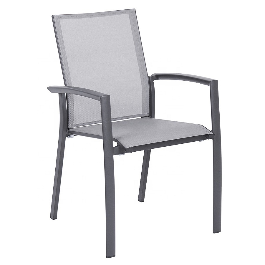 Commercial Aluminum Stackable Sling Patio Outdoor Dining Chair for Hotel, Restaurant,Spa, Pool ,Garden, Deck, Custom Available