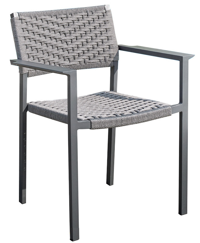 Aluminum Frame Olifen Back Weaving Without Hole Patio Outdoor Dining Chair Garden Seating