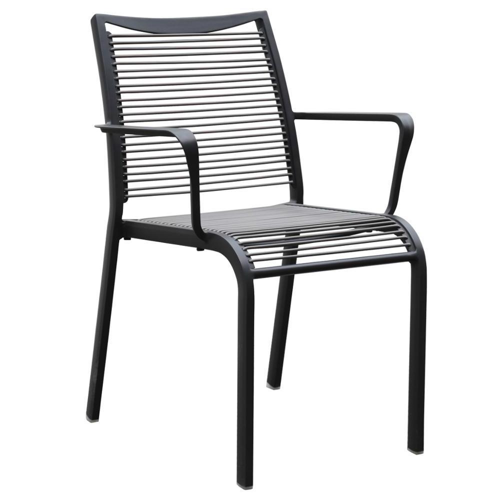 Residential & Commercial  Aluminum Frame PVC Slat Seat and Back Patio Outdoor Dining Chair for Garden Grade & Beach