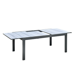 Aluminum frame with extensible Ceramic temper glass top patio outdoor dining table