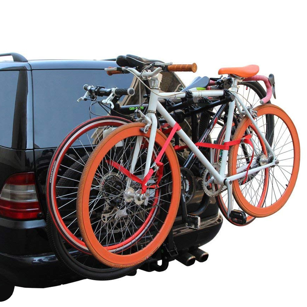 FIERYRED Adjustable Outdoor travel MTB transport rack 4 bike Bicycle Carrier Steel Car Rear Mounted Bike Rack For Car