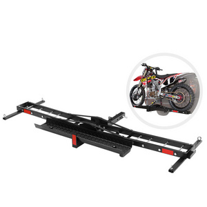 FIERYRED Steel 2 Arms 2 inch Towbar Hitch Mount Motorcycle Carrier Motorbike Rack with Ramp