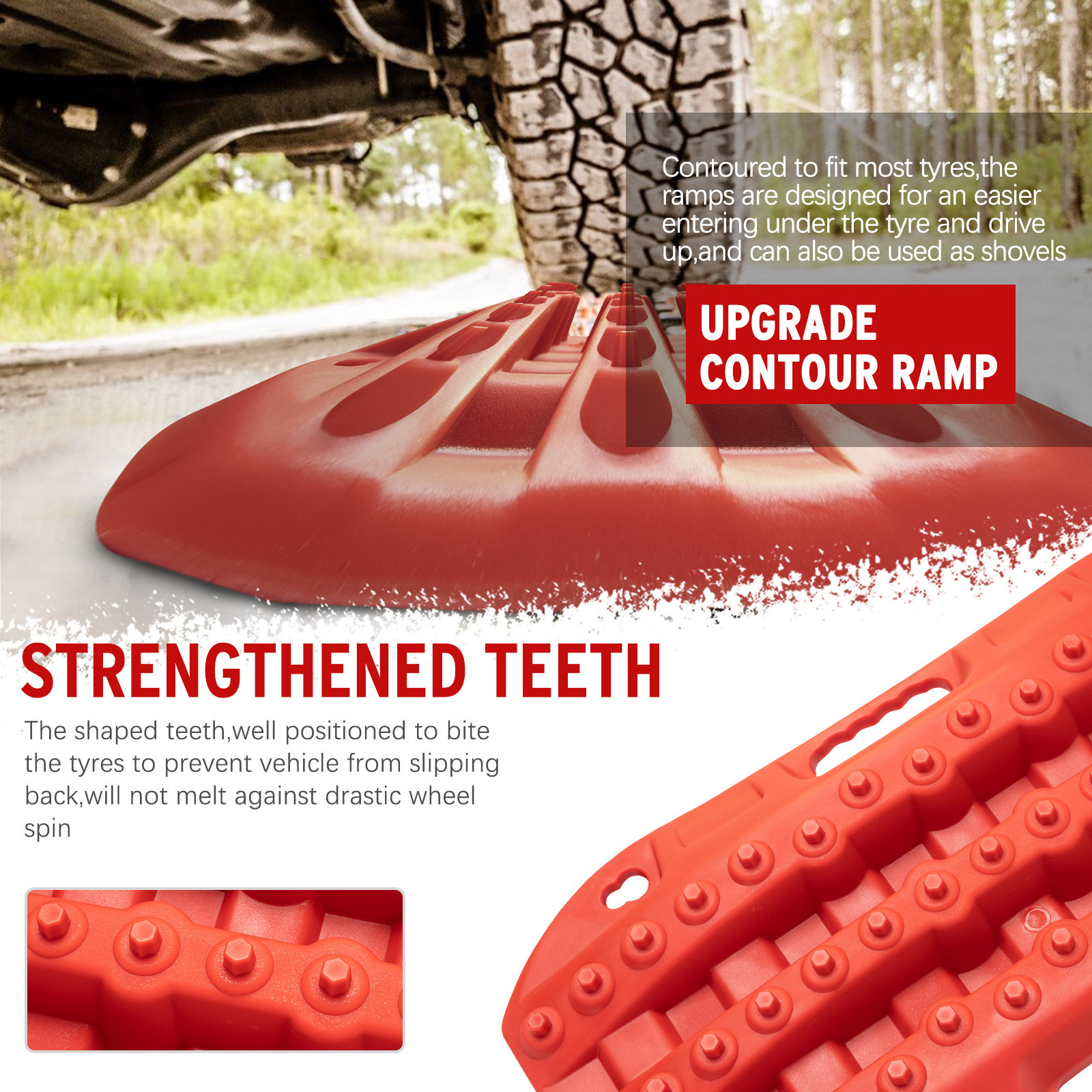 FIERYRED Mini Universal 4 Tons Load Capacity Sand Recovery Tracks Recovery Board Traction board For 4X4 ATV UTV