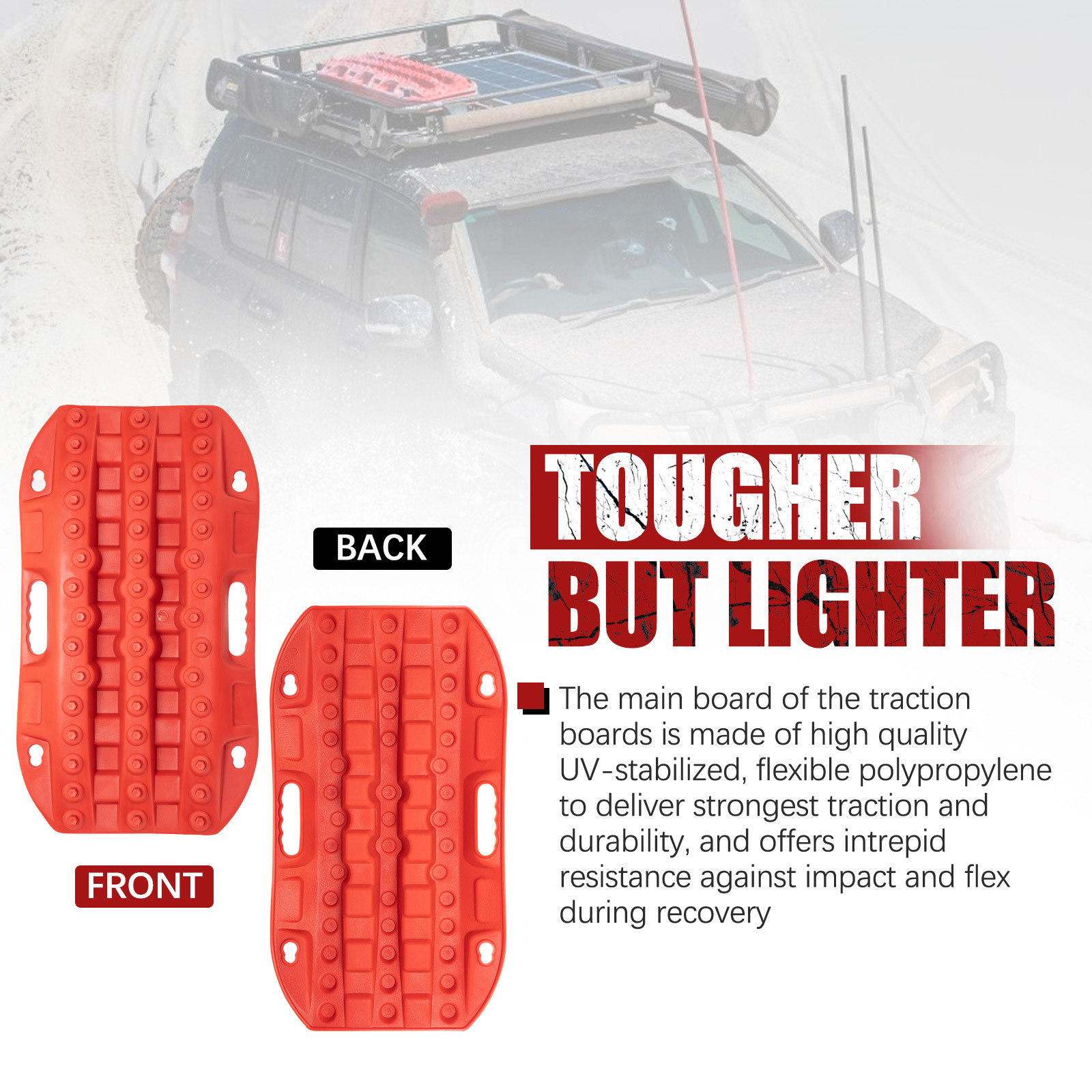 FIERYRED Mini Universal 4 Tons Load Capacity Sand Recovery Tracks Recovery Board Traction board For 4X4 ATV UTV