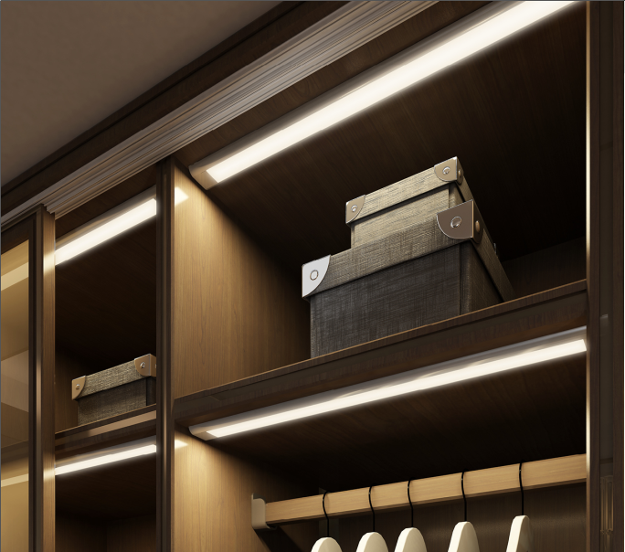 Wire drawing surface wardrobe hanging led lights closet light led sensor wardrobe light