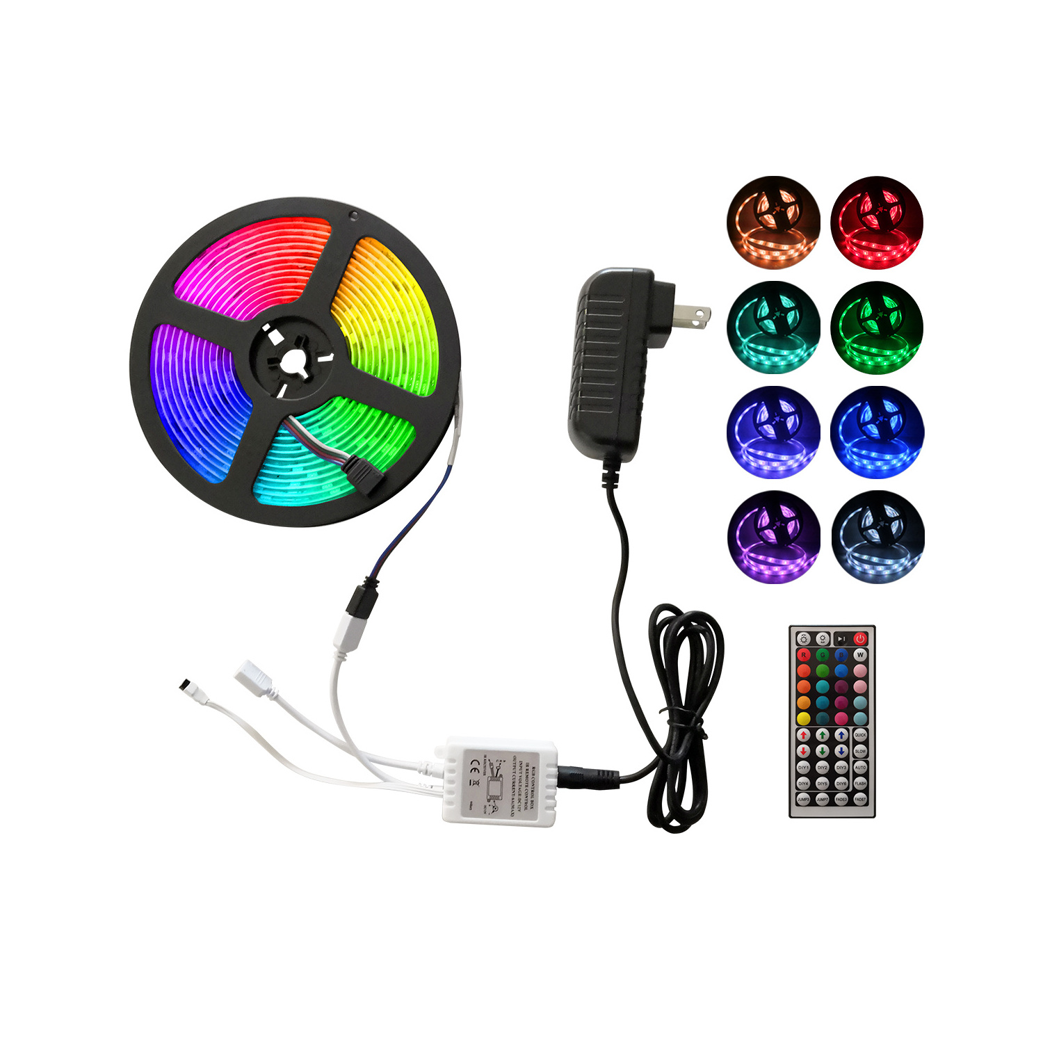 5050 5M 16.4ft 24 key ir remote  RGB LED flexible color changing remote control led strip lights